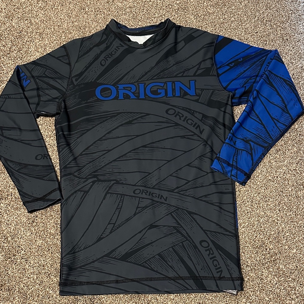 Origin USA BJJ JIUJITSU Long Sleeve Rashguard - Blue Belt Men’s XL